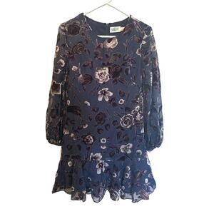 ⭐️ Women’s Eliza J Gray Floral Knee Length Dress Size Large Graduation Church